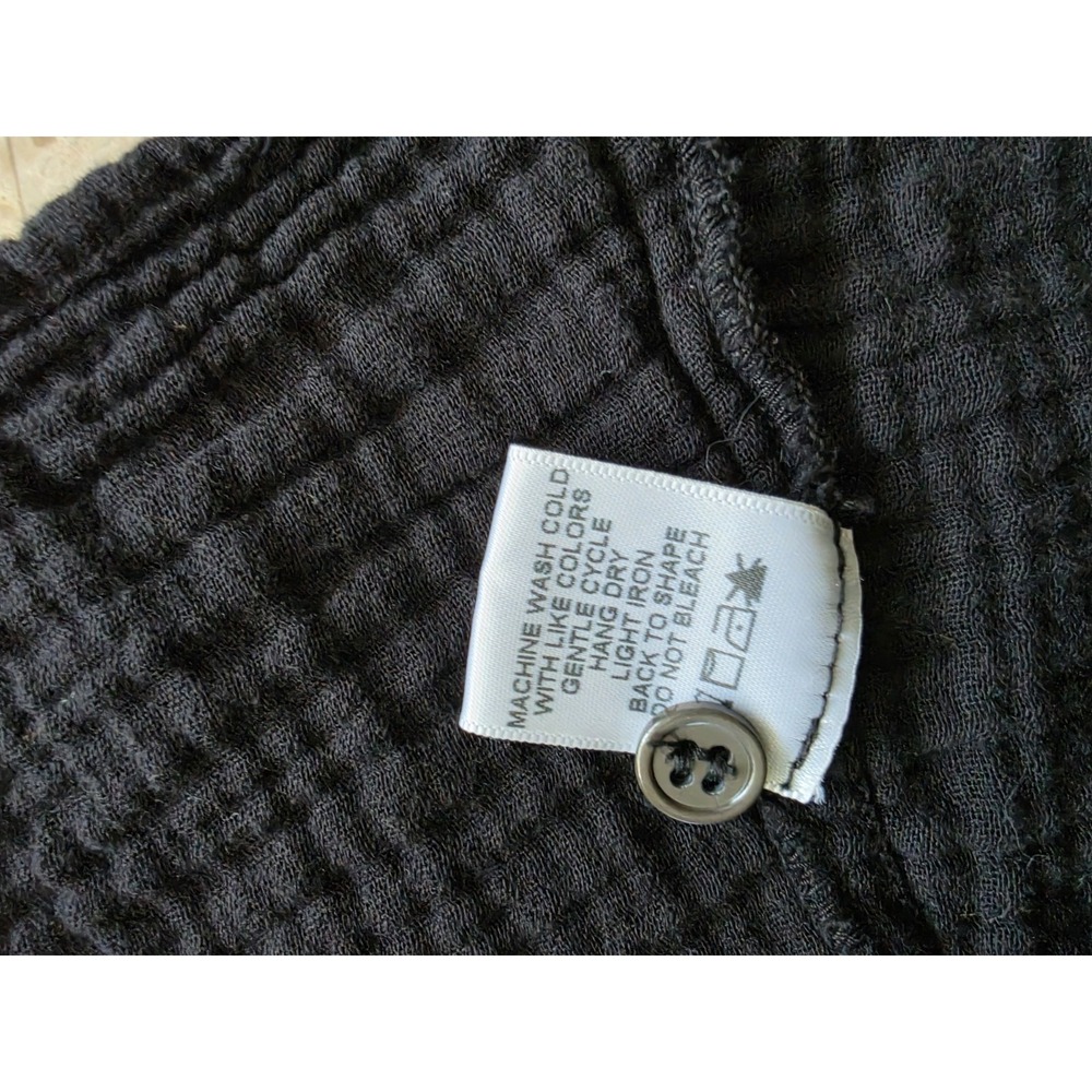 XIRENA Black Cotton GAUZE Button Frontโ MIDI Maxi Dress BOHO EMPIRE WAIST Medium - Picture 7 of 15
